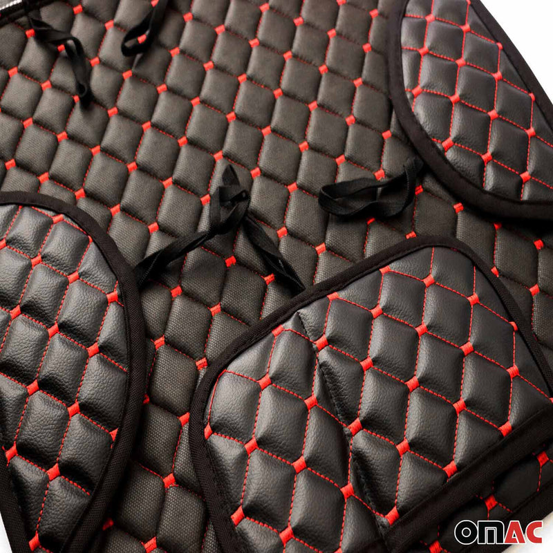 Schonbezug Sitzauflage für Mercedes GLA GLC GLS GLE EQA QEC PU-Leder Schwarz Rot