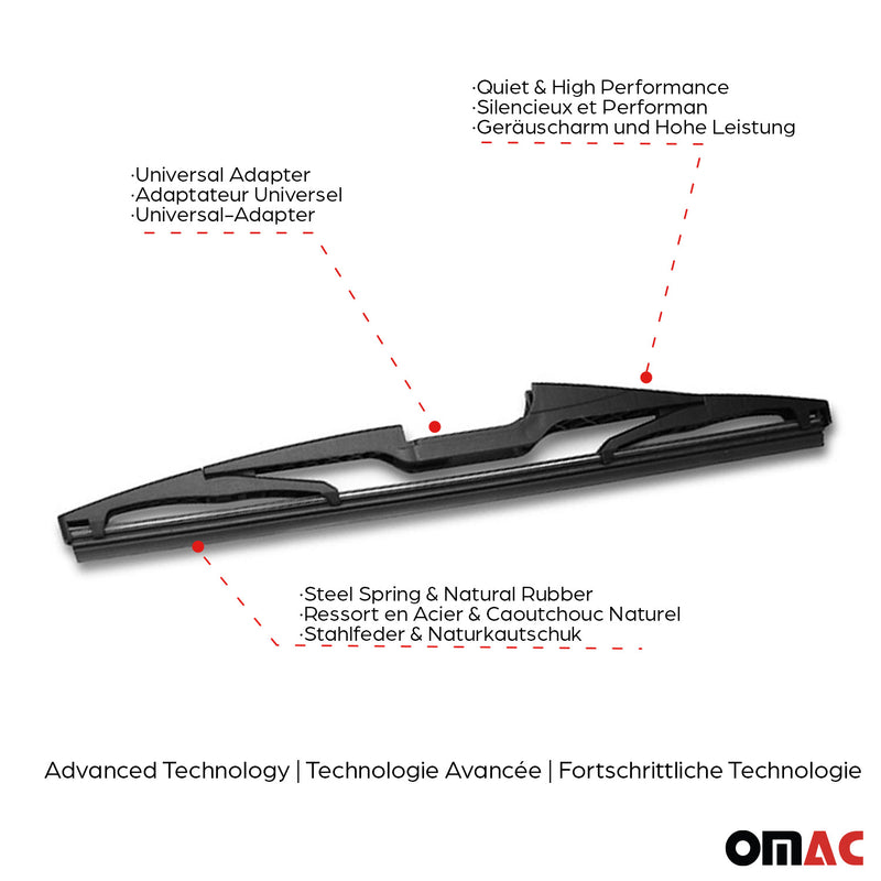 Scheibenwischer Wischerblätter für Citroen C4 Aircross Cactus Hinten 250mm 1x