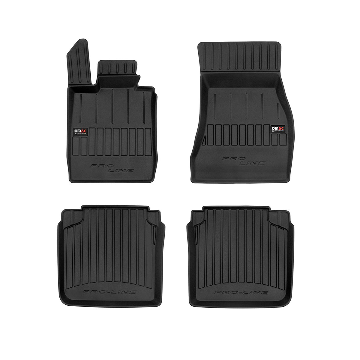 OMAC Gummi Fußmatten für BMW 7er G12 2015-2024 Premium TPE Automatten Schwarz 4x
