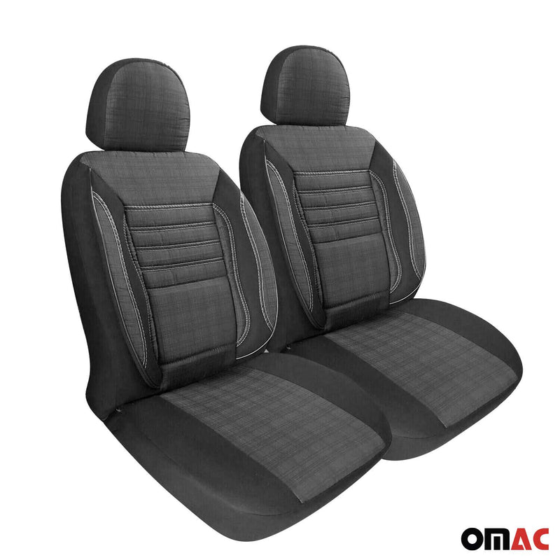 Schonbezüge Sitzbezüge für VW T5 T6 Caravelle 2003-2024 Rauch Grau 2 Sitz Vorne