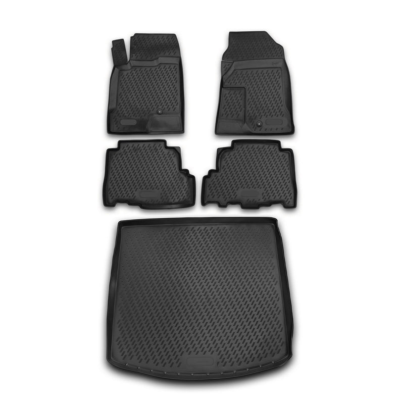 Fußmatten & Kofferraumwanne Set für Opel Antara 2006-2017 Gummi TPE Schwarz 5x