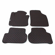 Fußmatten Leder Automatten für VW Passat B8 2014-2023 Kunstleder Schwarz Rot